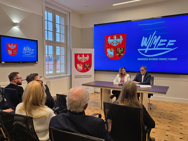 Maria Bąkowska (członkini zarządu) oraz Bogumił Osiński (szef WMFF) podczas konferencji 