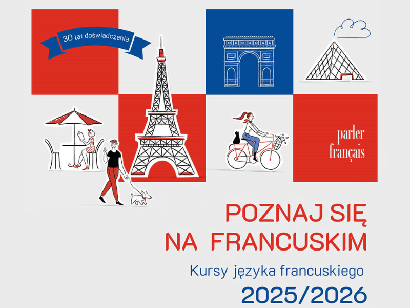 Plakat związany z zapisami na język francuski 