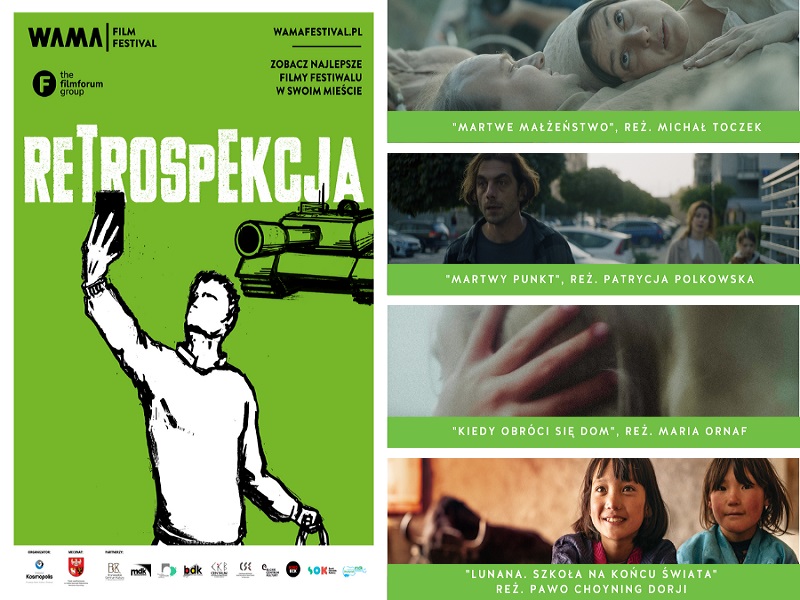 Plakat z informacją o pokazach filmowych 