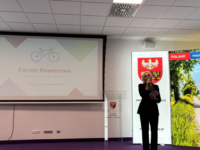 Wicemarszałki Katarzyna Sobiech podczas Forum Rowerowego 