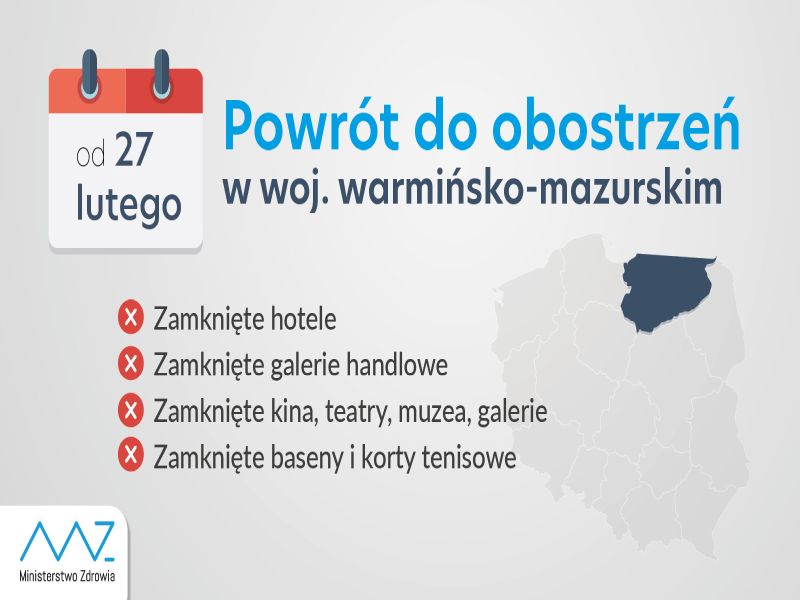 Obostrzenia na Warmii i Mazurach - Fot. Ministerstwo Zdrowia 