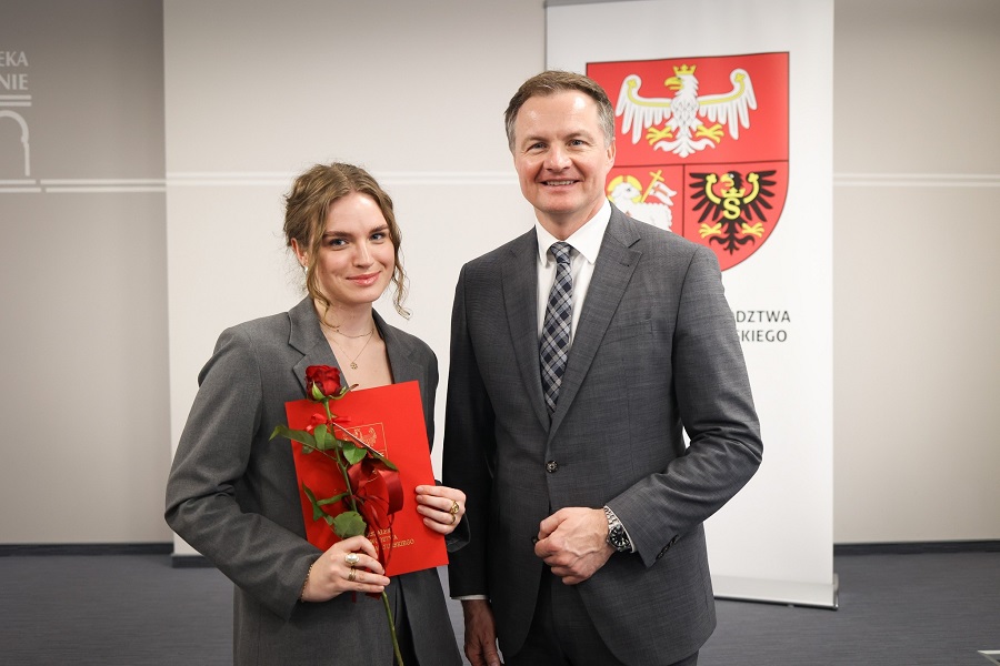 Paulina Kalman i marszałek Marcin Kuchciński 