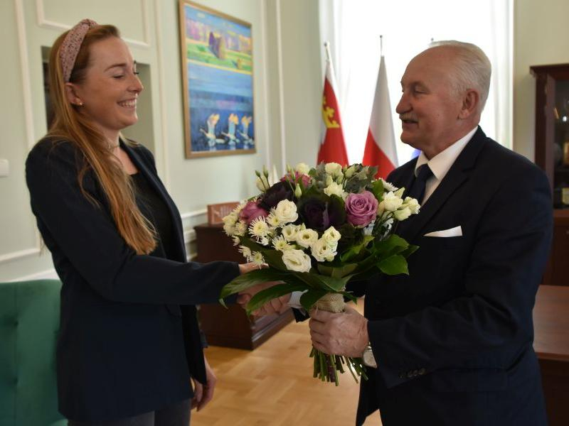 Spotkanie Agaty Barwińskiej z marszałkiem Gustawem Markiem Brzezinem