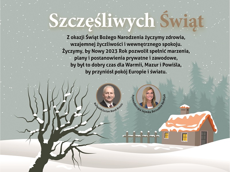 Infografika z życzeniami świątecznymi od przedstawicieli samorządu województwa 