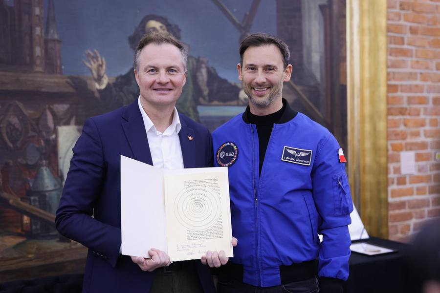 Marszałek Marcin Kuchciński i Sławosz Uznański-Wiśniewski