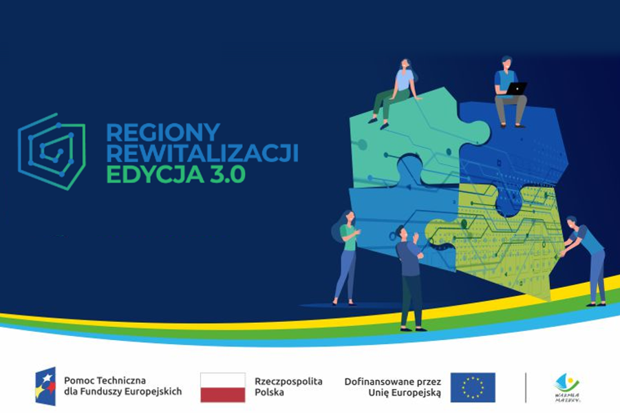 Plansza z napisem: Regiony Rewitalizacji Edycja 3.0