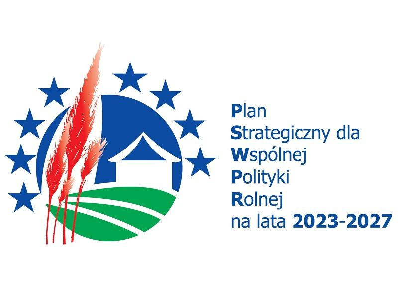 Logotyp z napisem Plan Strategiczny dla Wspólnej Polityki Rolnej na lata 2023-2027