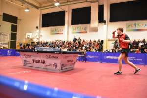 Mecz tenisa stołowego w Działdowie 